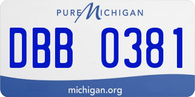 MI license plate DBB0381
