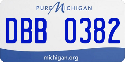 MI license plate DBB0382