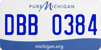 MI license plate DBB0384