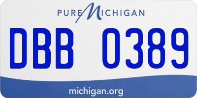 MI license plate DBB0389