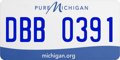 MI license plate DBB0391