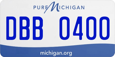 MI license plate DBB0400