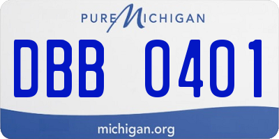 MI license plate DBB0401