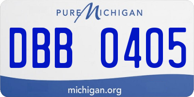MI license plate DBB0405