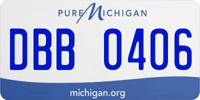 MI license plate DBB0406