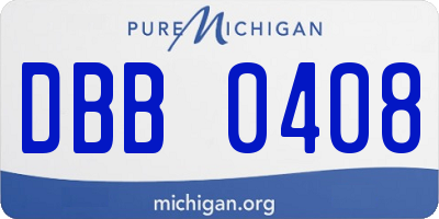 MI license plate DBB0408