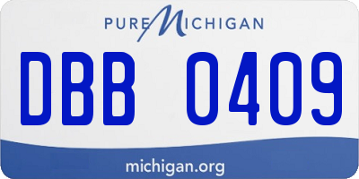 MI license plate DBB0409