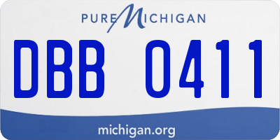 MI license plate DBB0411