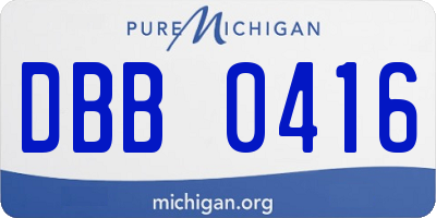 MI license plate DBB0416