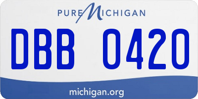 MI license plate DBB0420
