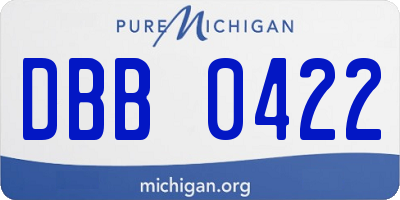 MI license plate DBB0422