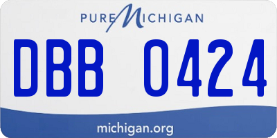 MI license plate DBB0424
