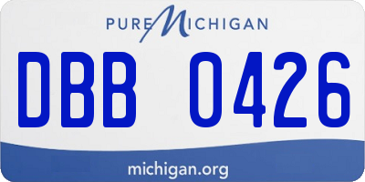 MI license plate DBB0426