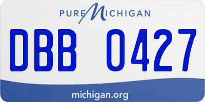 MI license plate DBB0427