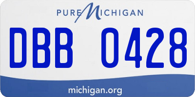 MI license plate DBB0428