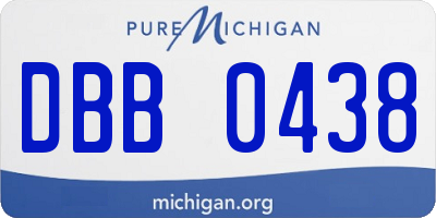 MI license plate DBB0438
