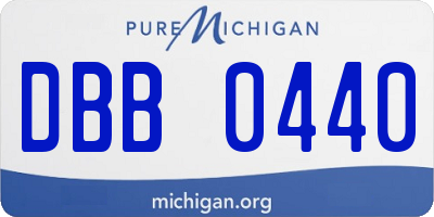 MI license plate DBB0440