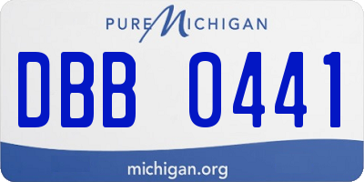 MI license plate DBB0441