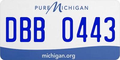 MI license plate DBB0443
