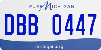 MI license plate DBB0447