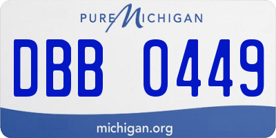 MI license plate DBB0449