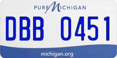 MI license plate DBB0451