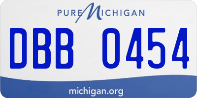 MI license plate DBB0454
