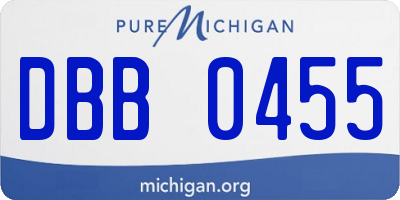 MI license plate DBB0455