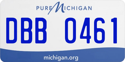 MI license plate DBB0461