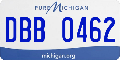 MI license plate DBB0462