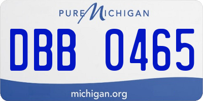 MI license plate DBB0465