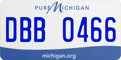 MI license plate DBB0466