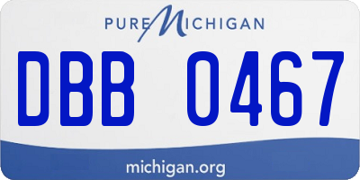 MI license plate DBB0467
