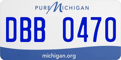 MI license plate DBB0470