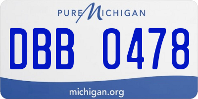 MI license plate DBB0478