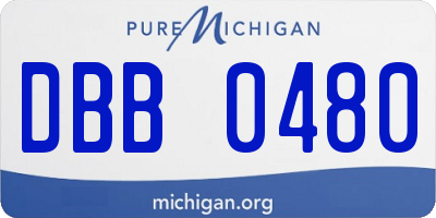 MI license plate DBB0480