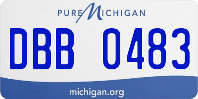 MI license plate DBB0483