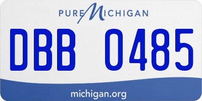 MI license plate DBB0485