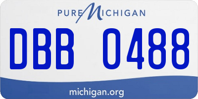 MI license plate DBB0488