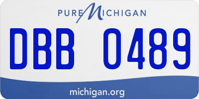 MI license plate DBB0489
