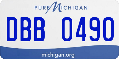 MI license plate DBB0490
