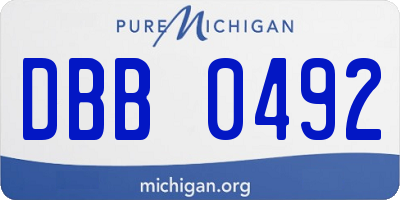 MI license plate DBB0492