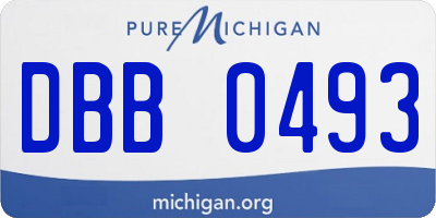 MI license plate DBB0493