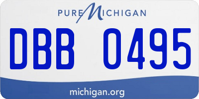 MI license plate DBB0495