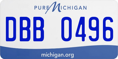 MI license plate DBB0496
