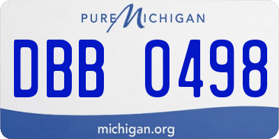MI license plate DBB0498