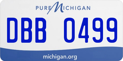 MI license plate DBB0499