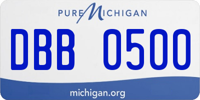 MI license plate DBB0500