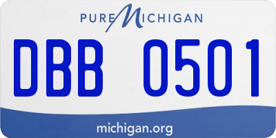 MI license plate DBB0501