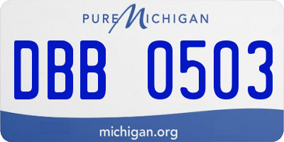 MI license plate DBB0503
